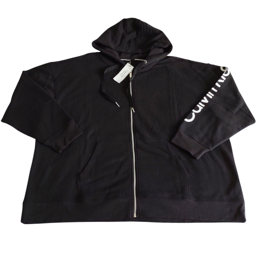 NWT Calvin Klein Performance 3X Black Hoodie White Spellout